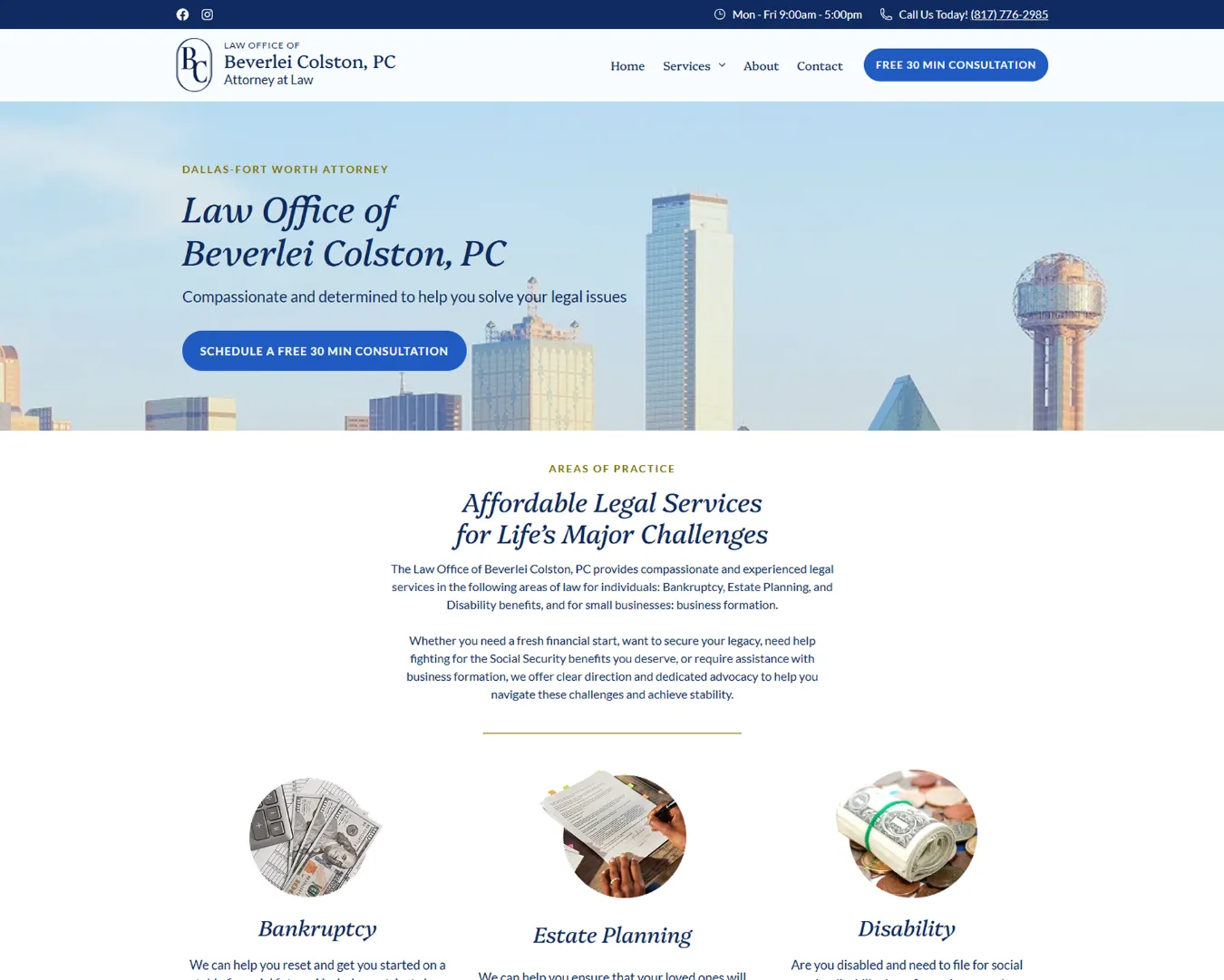 Bev Colston Law website design