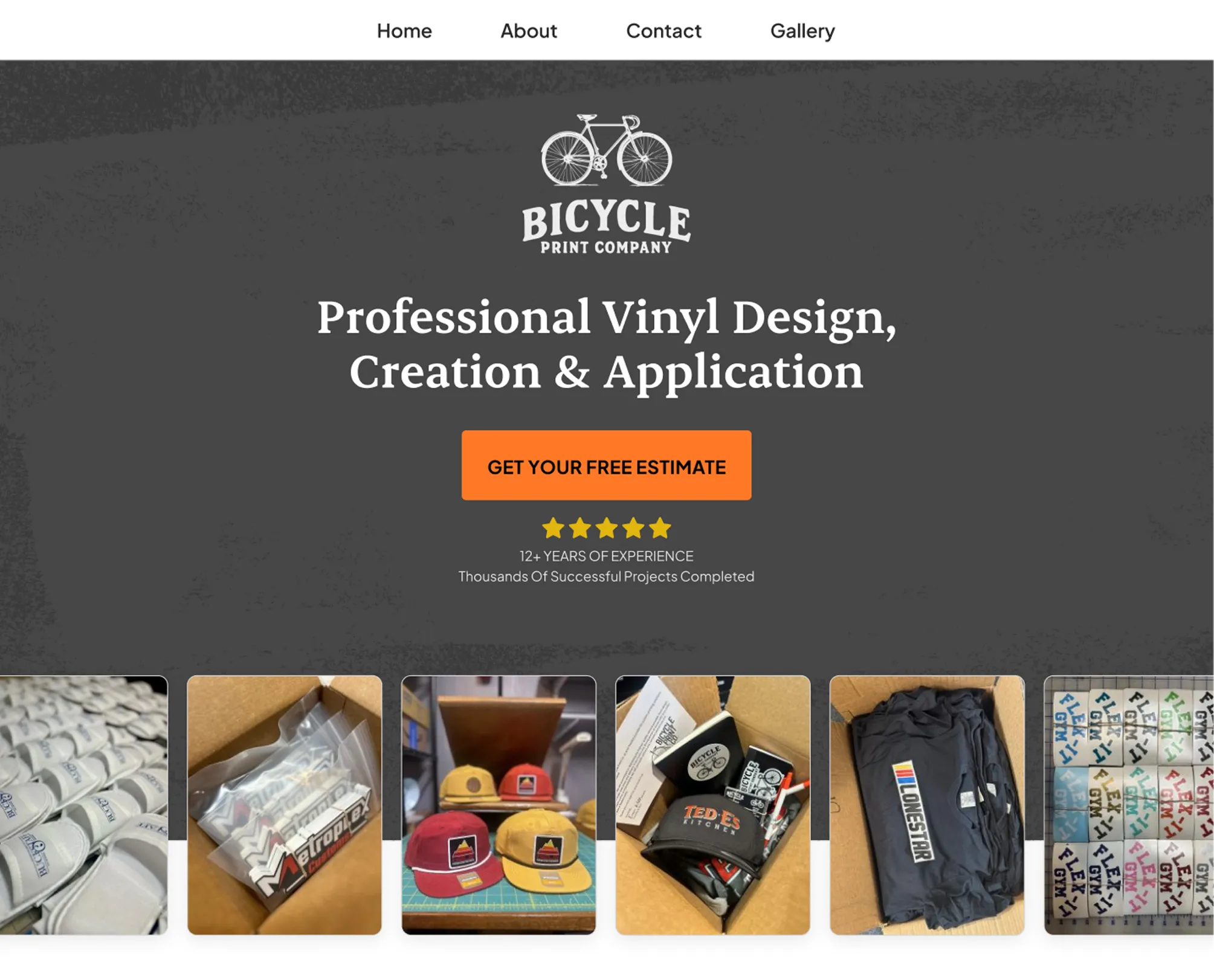 Bicycle Print website design