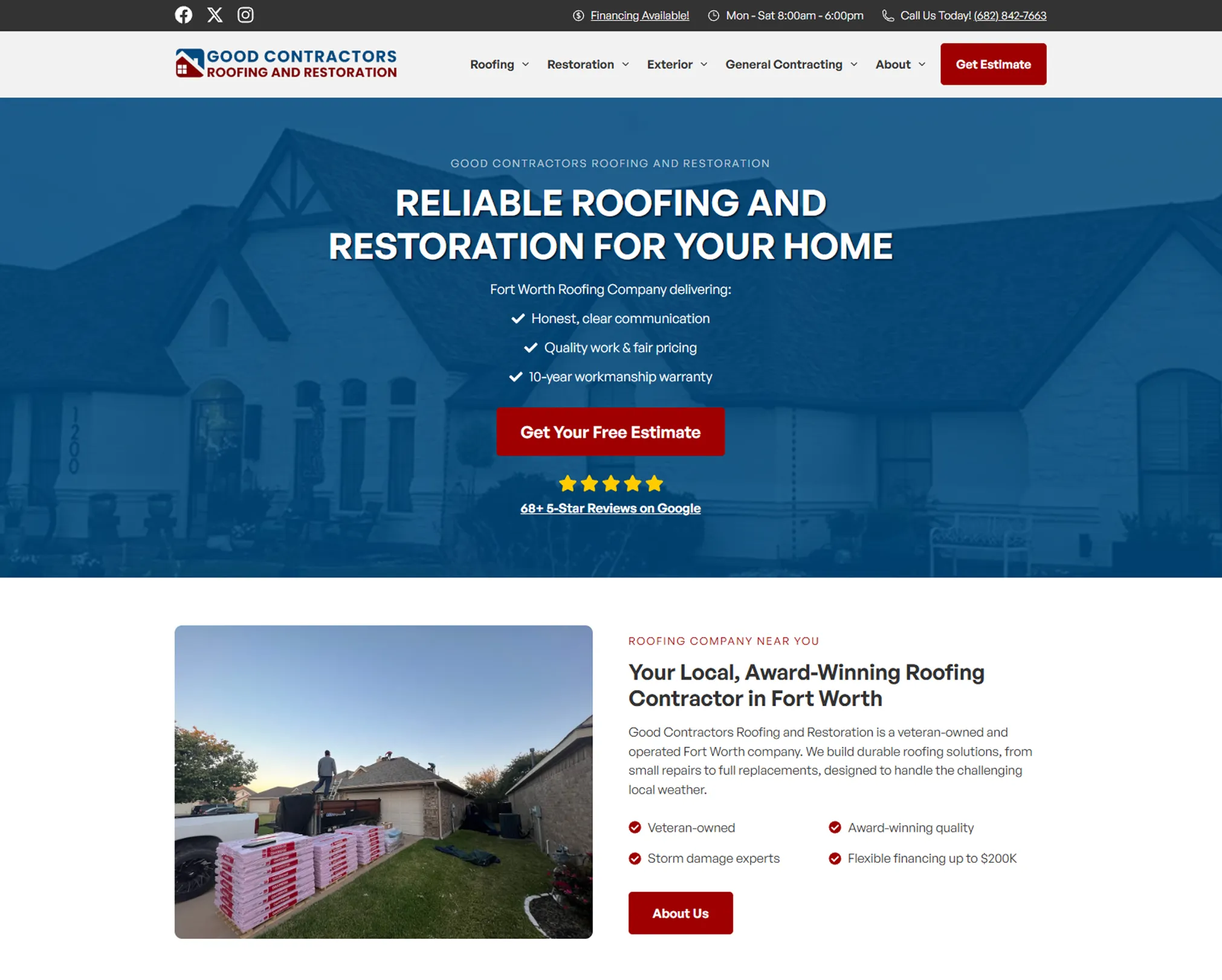 Good Contractors Roofing website design