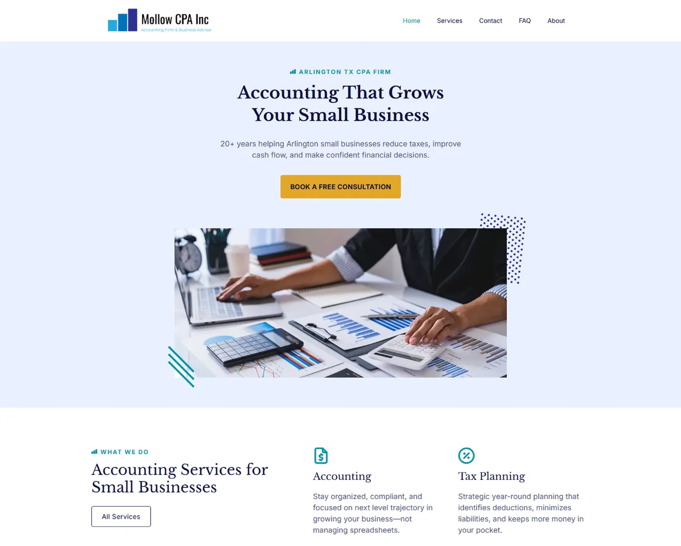 Mollow website design