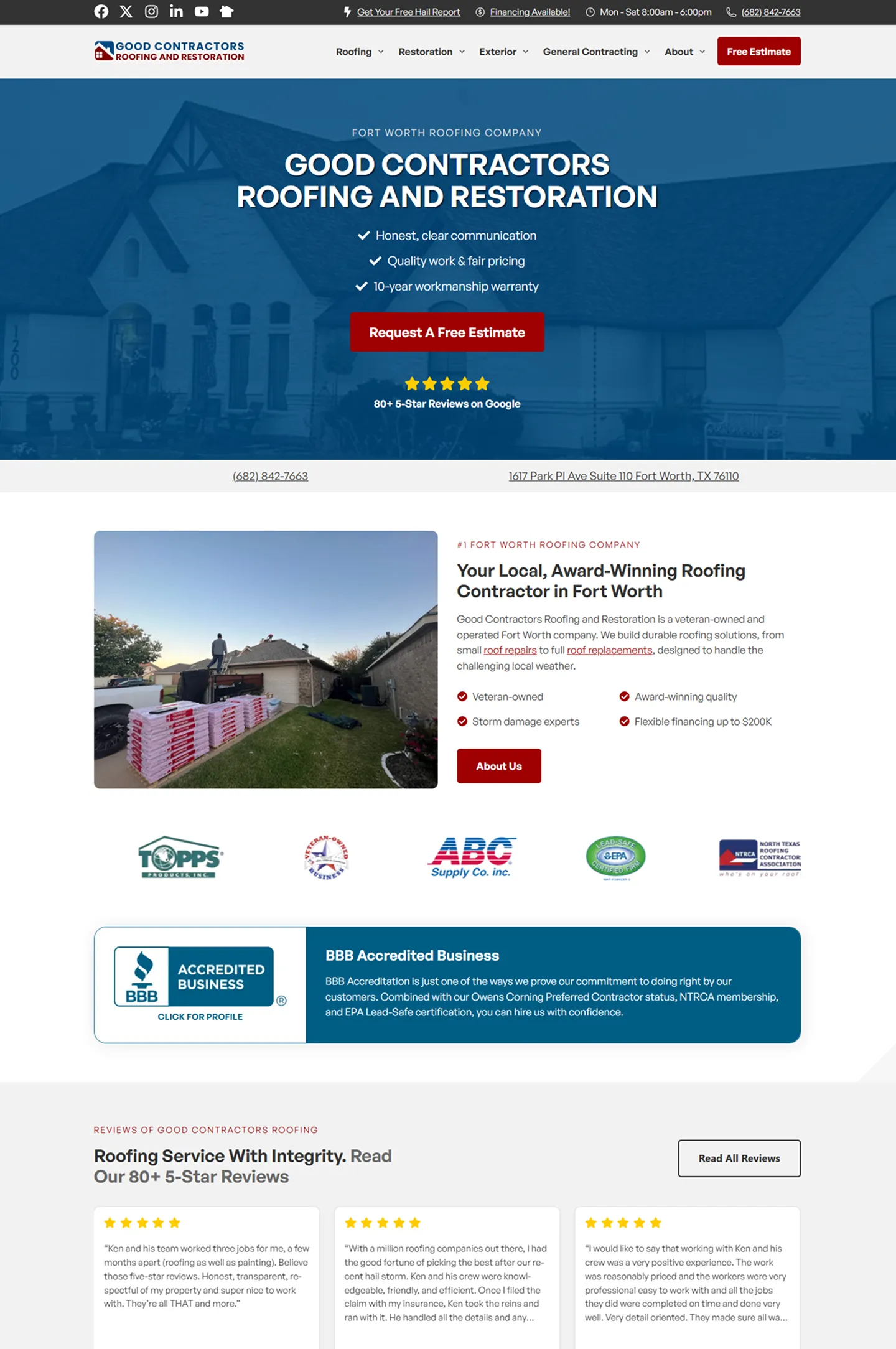 Good Contractors Roofing Web Design